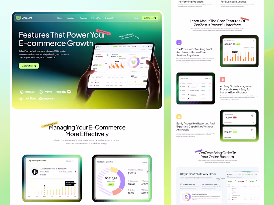 Cover image for ZenZest - Feature Page UI/UX Design