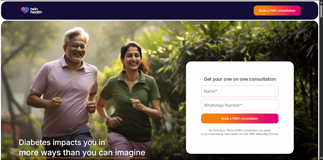 Cover image for Twin Health - Website Redesign