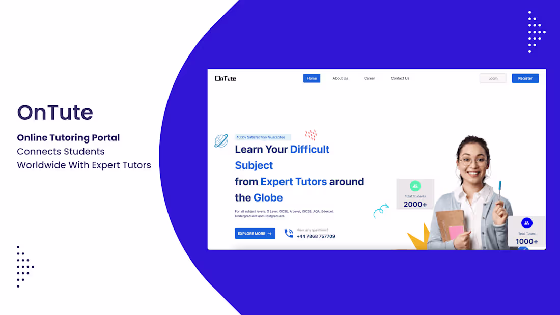 Cover image for OnTute - An online tutoring platform
