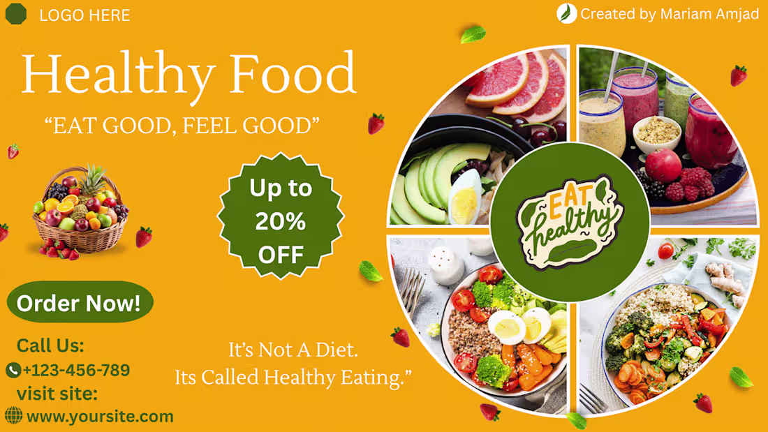 Cover image for Healthy Food – Poster & Visual Identity Design