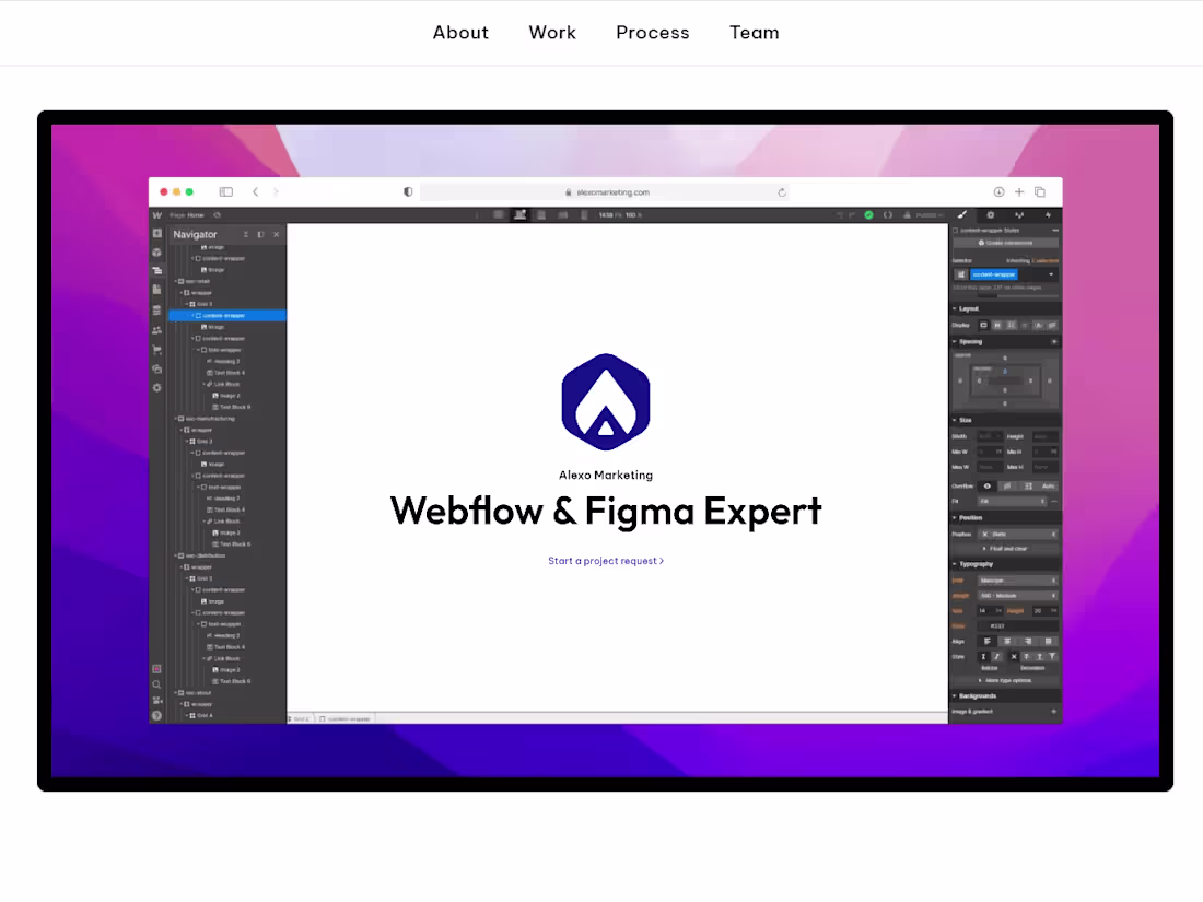 Cover image for Alexo Marketing UI/UX Design & Webflow Development 