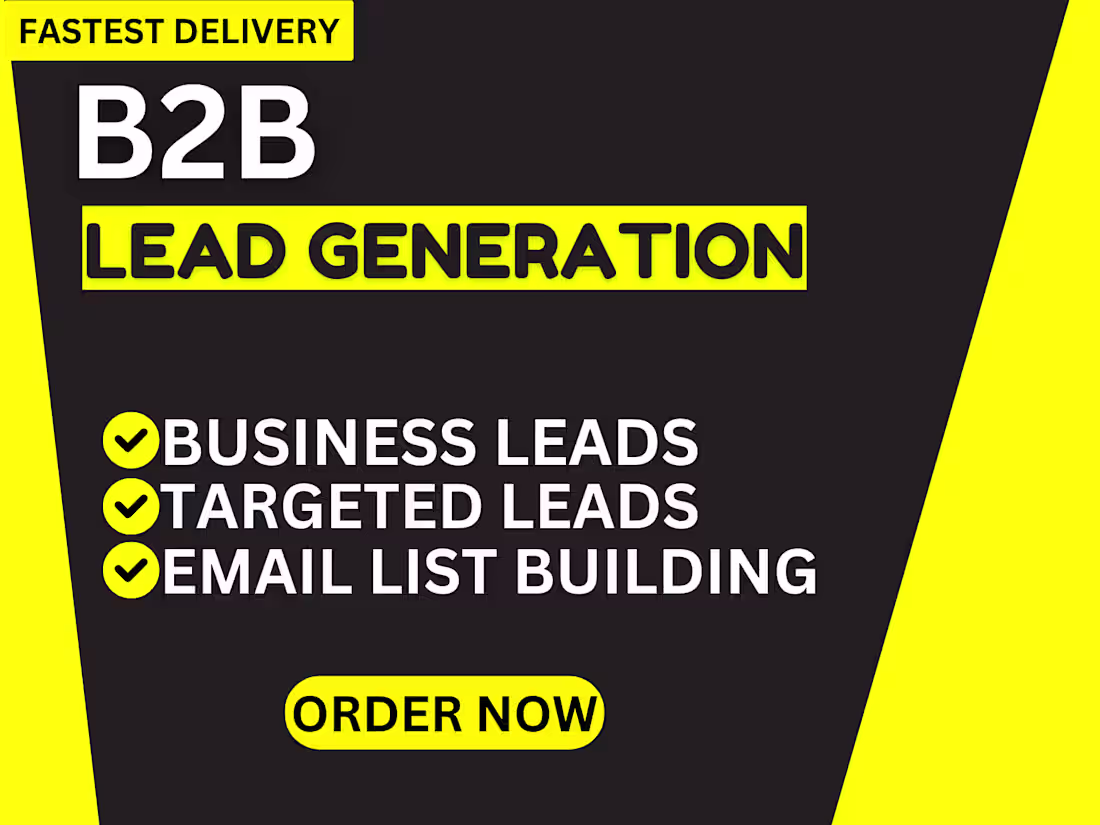 Cover image for I will provide targeted b2b leads of any industry