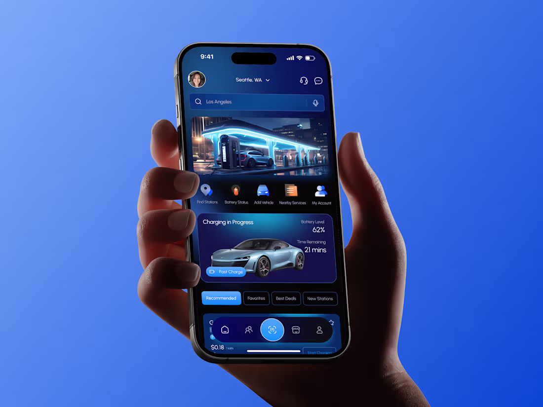 Cover image for EV Charging Station App UI