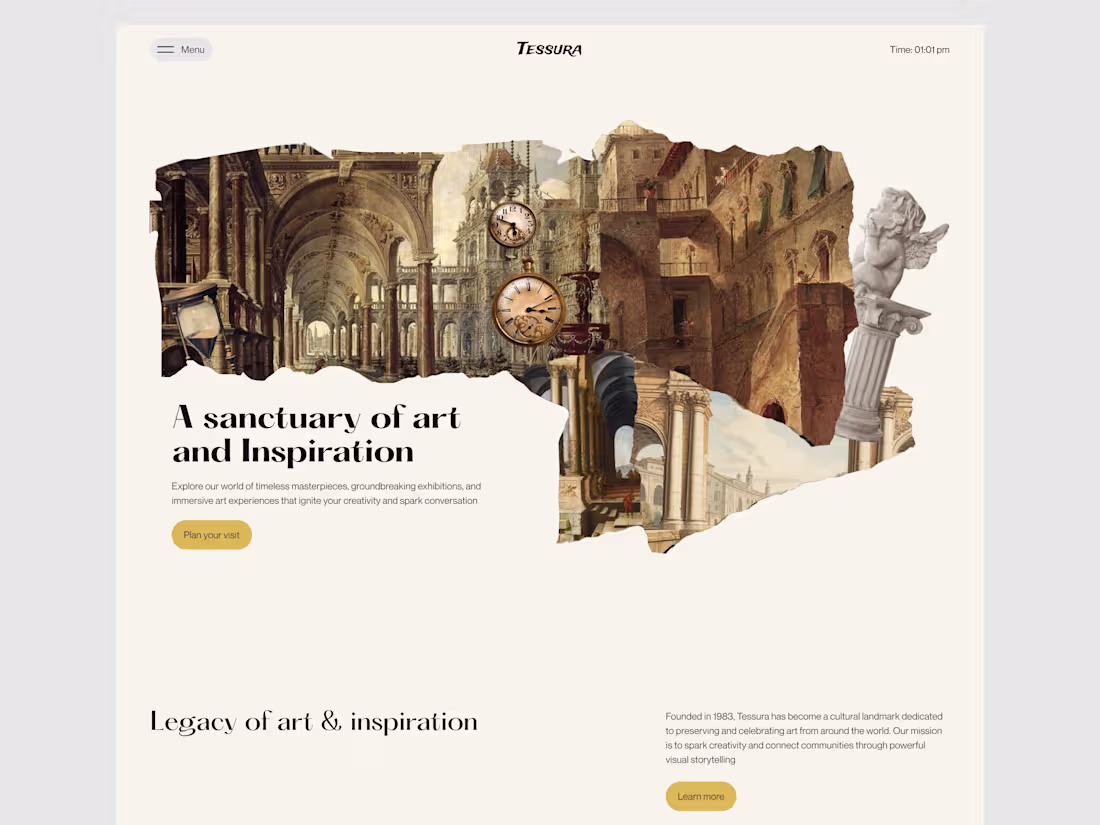 Cover image for Tessura Museum Website Interface