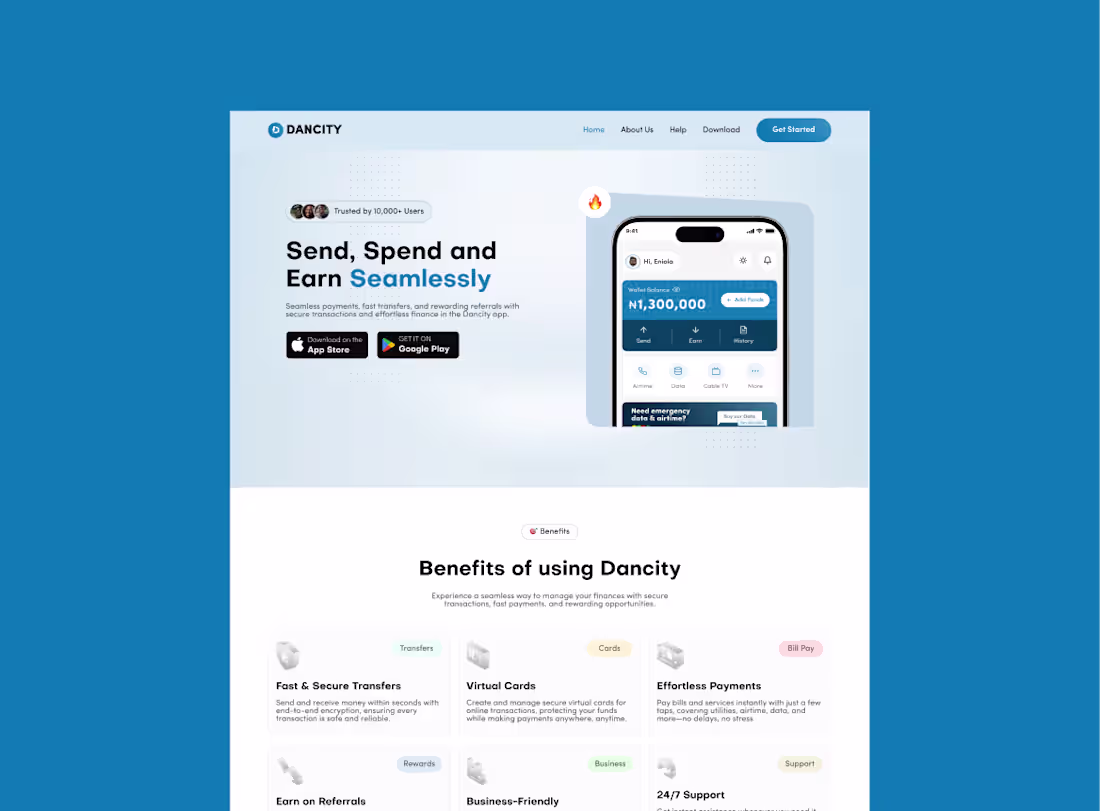 Cover image for Dancity Landing Page Design