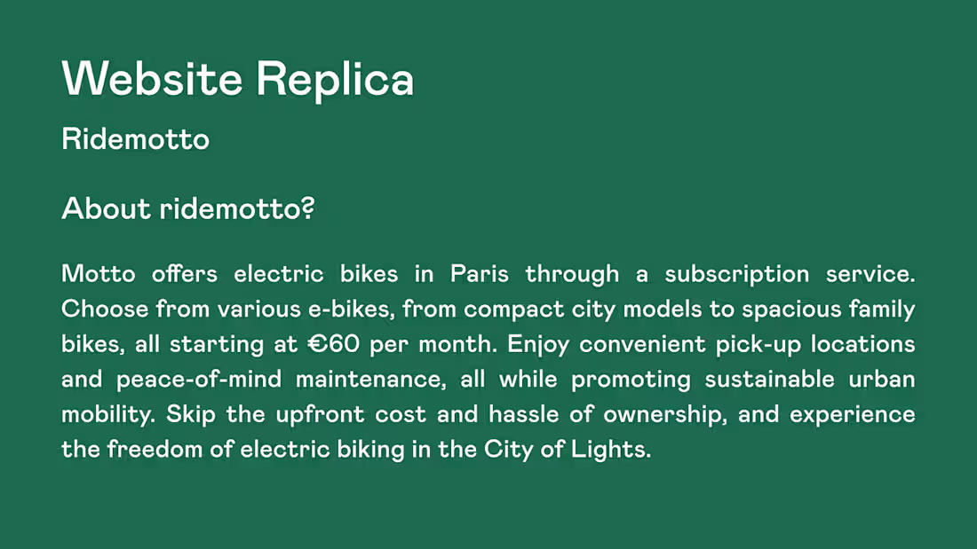Cover image for Ridemotto Website Replica: Behance