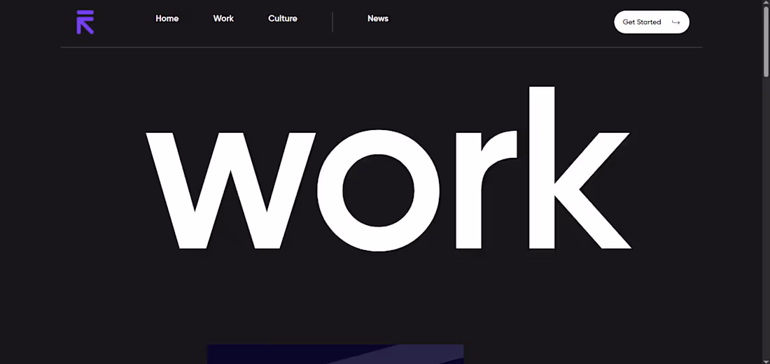 Cover image for A sleek, dark-themed creative agency