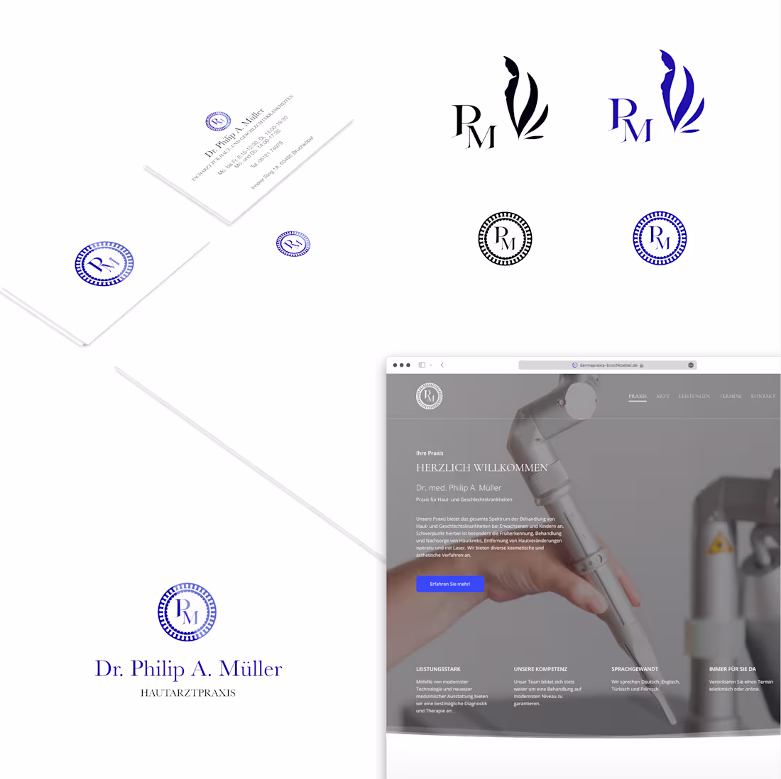 Cover image for logo and webdesign exploration for a healthcare practice