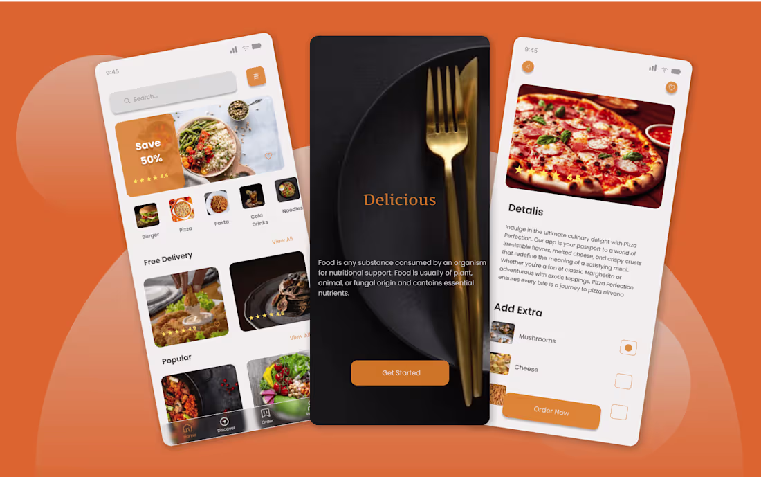 Cover image for UI/UX Design for Food Delivery Mobile App