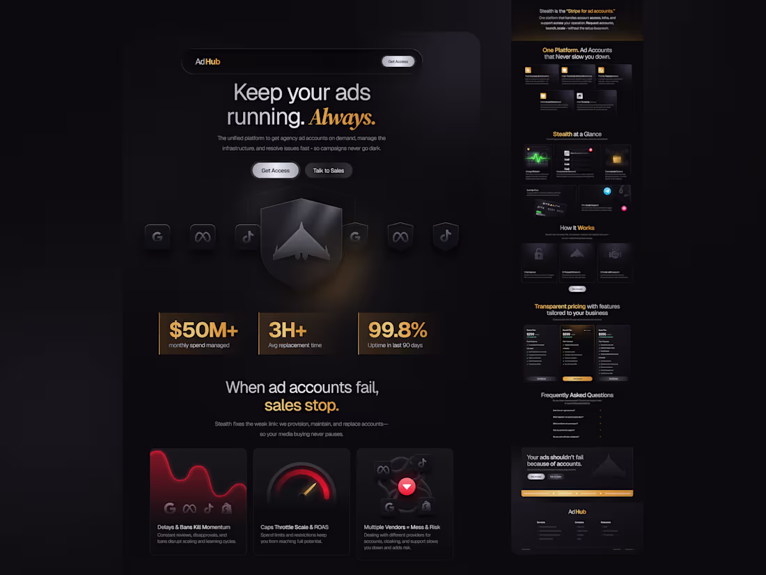 Cover image for Apptics Stealth Landing Page and Brand Identity