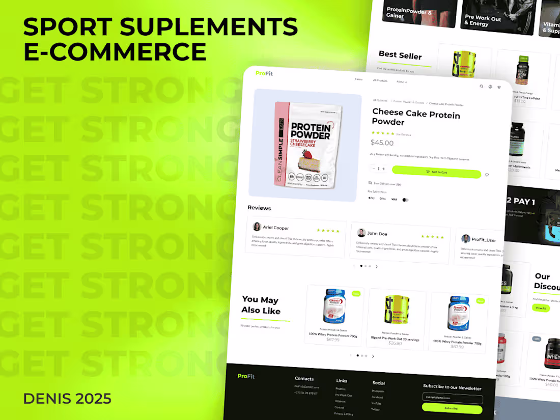Cover image for designed a sports supplement e-commerce
