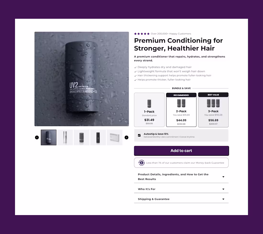 Cover image for A high converting product page