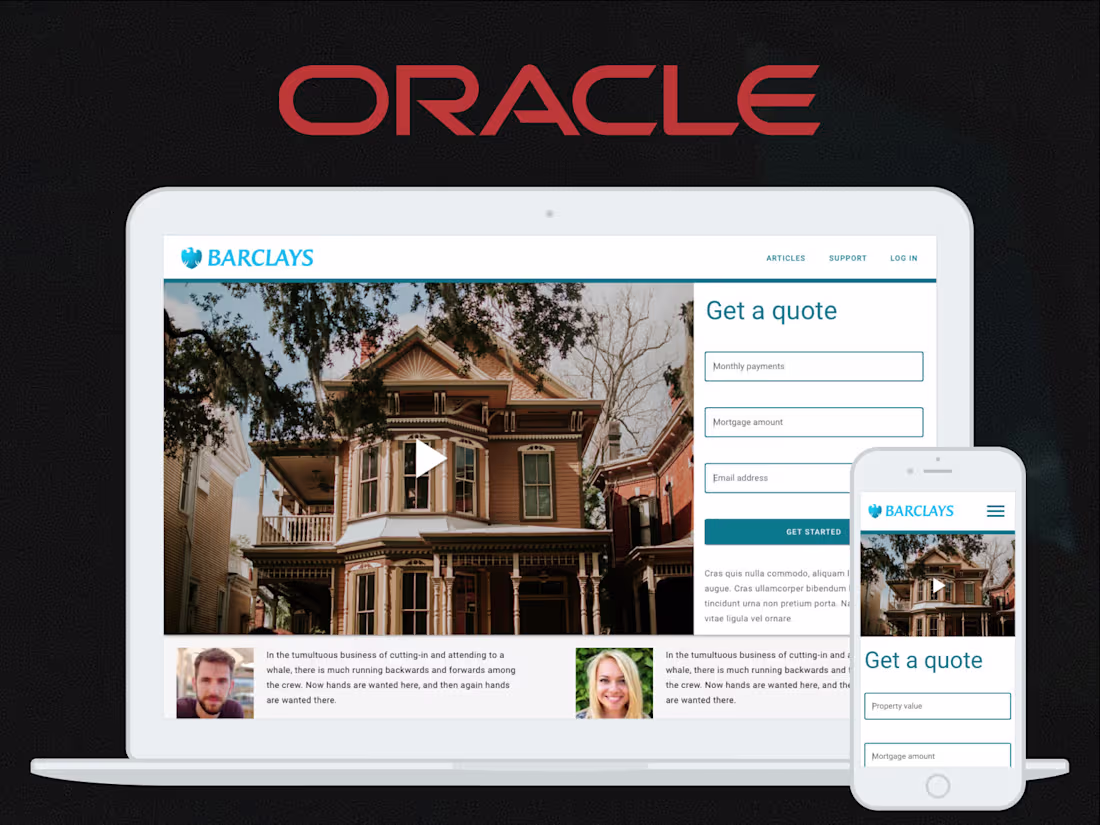 Cover image for Oracle WebSense CMS Demo UX/UI Design