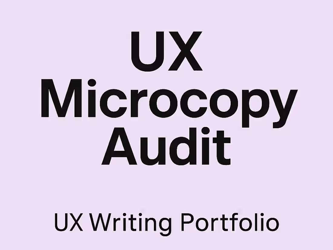 Cover image for UX Microcopy Audit