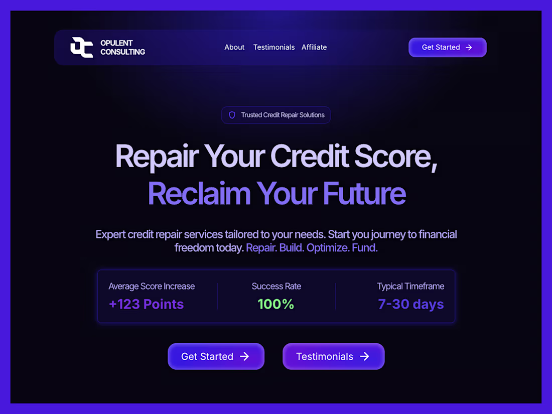 Cover image for 7 day landing page redesign - Credit repair company