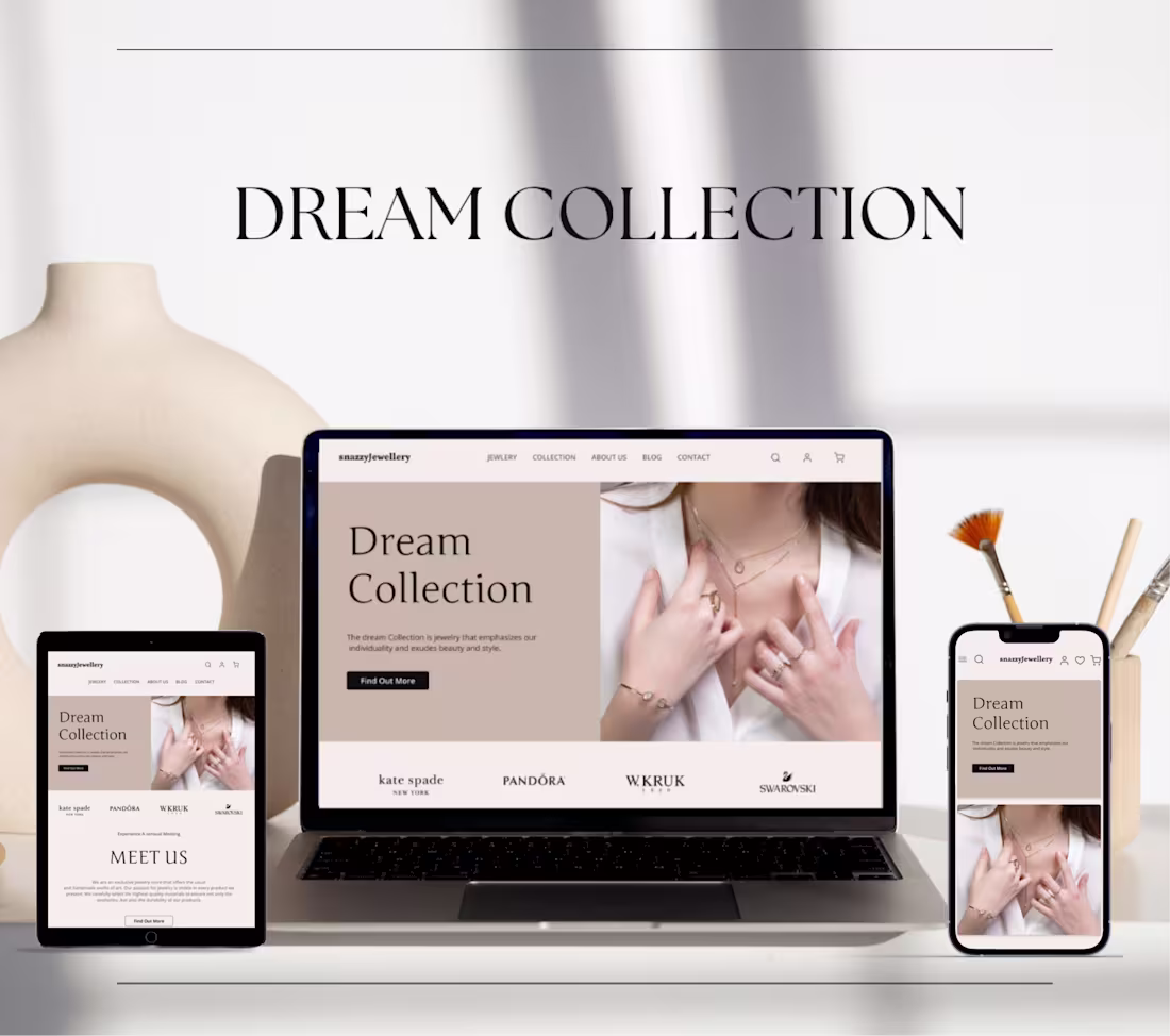 Cover image for jewelry store website design on Behance