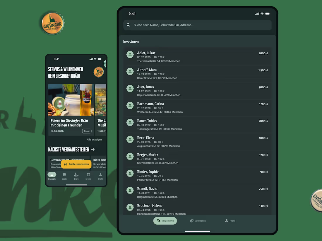 Cover image for Giesinger Bräu · consumer & investor management