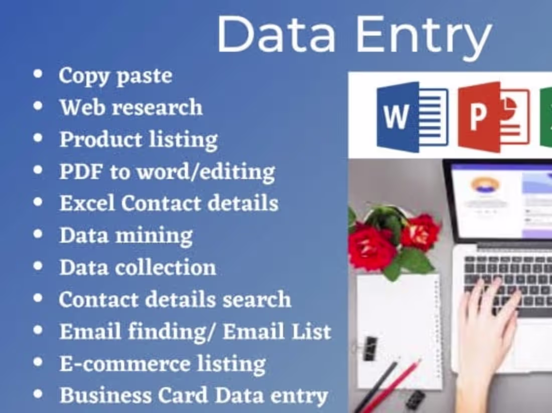 Cover image for data entry and copy writing