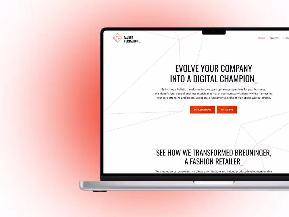 Cover image for Talentformation future-proof website