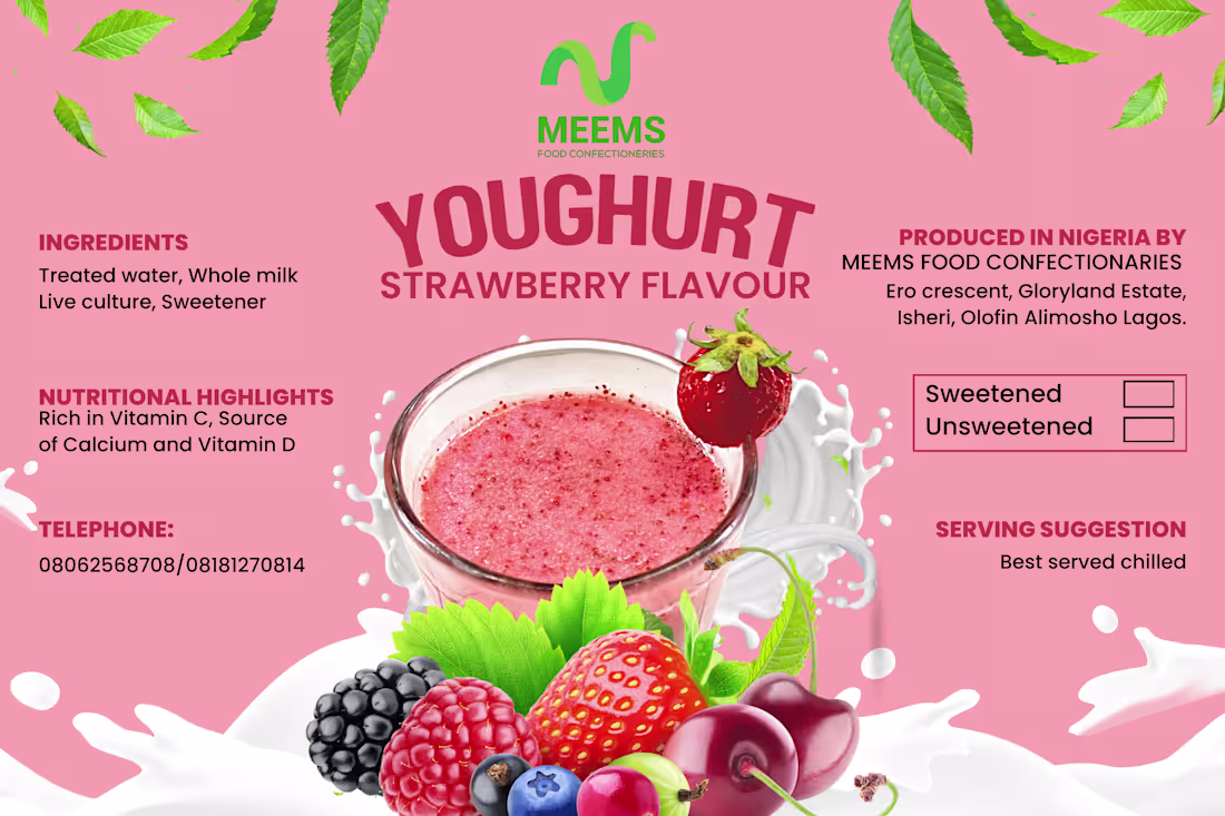 Cover image for Product Label for Meems Yoghurt