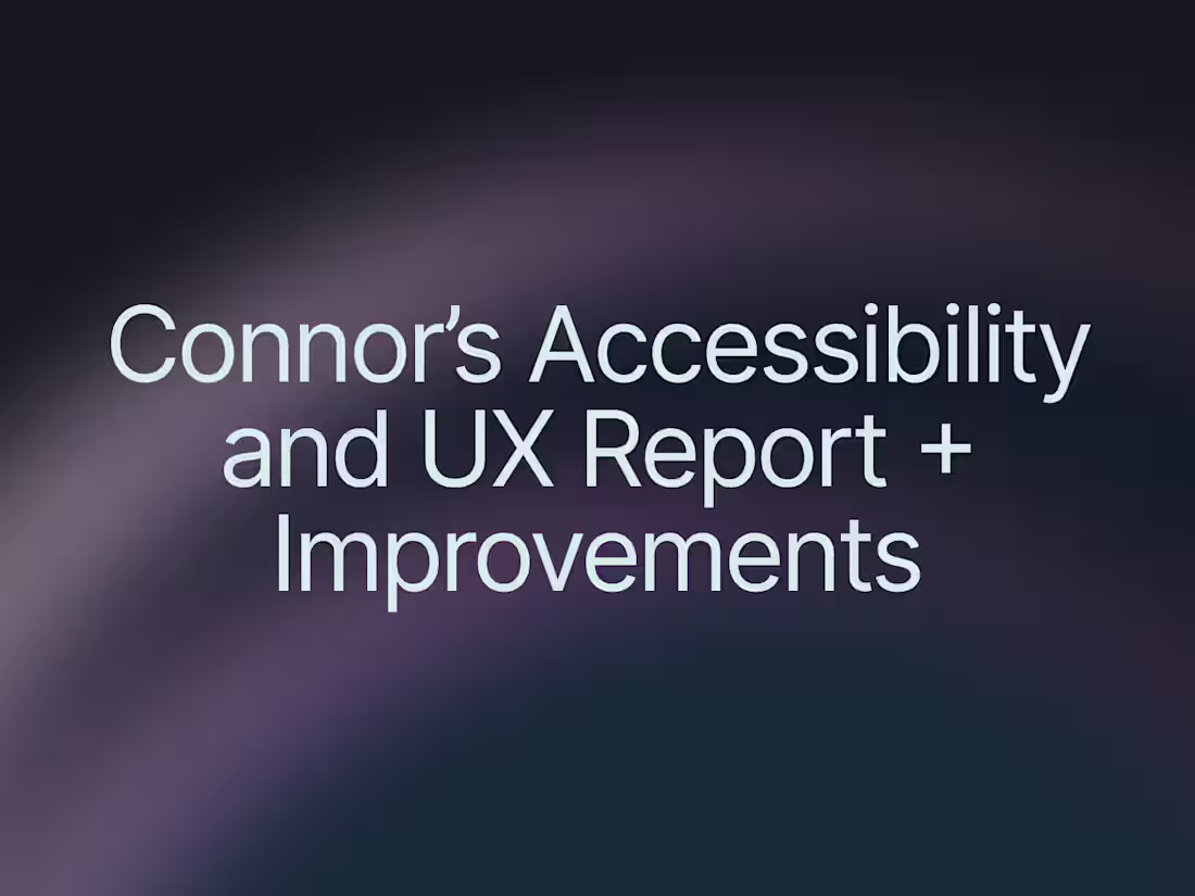 Cover image for UX and Accessibility Audit