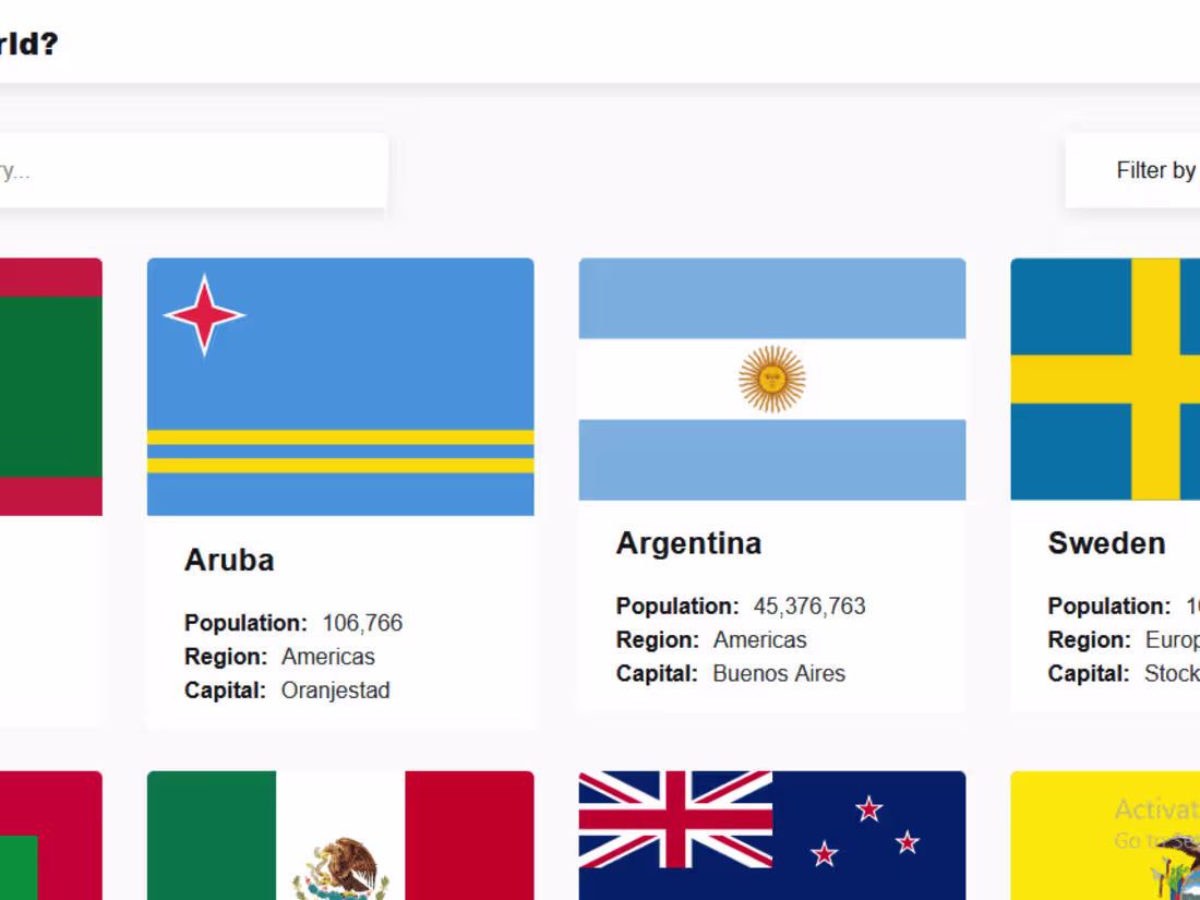 Cover image for Countries API with ReactJS