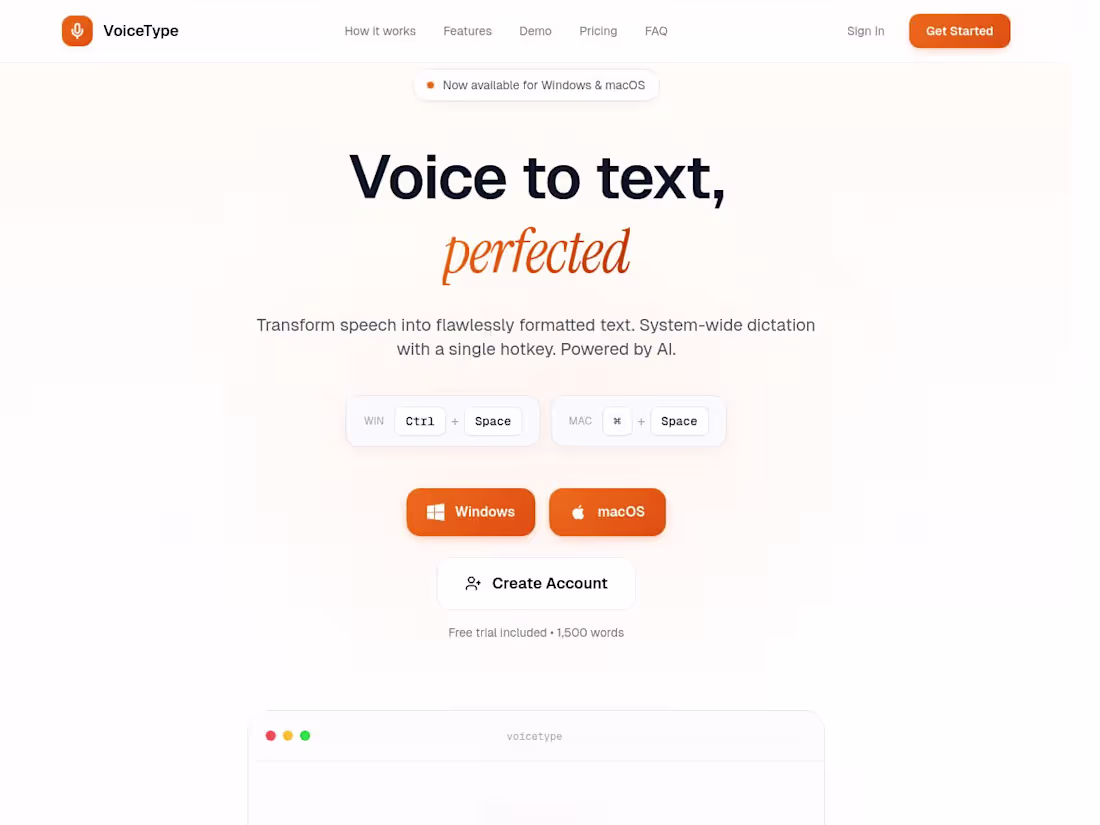 Cover image for VoiceType: AI-Powered Voice Dictation Tool