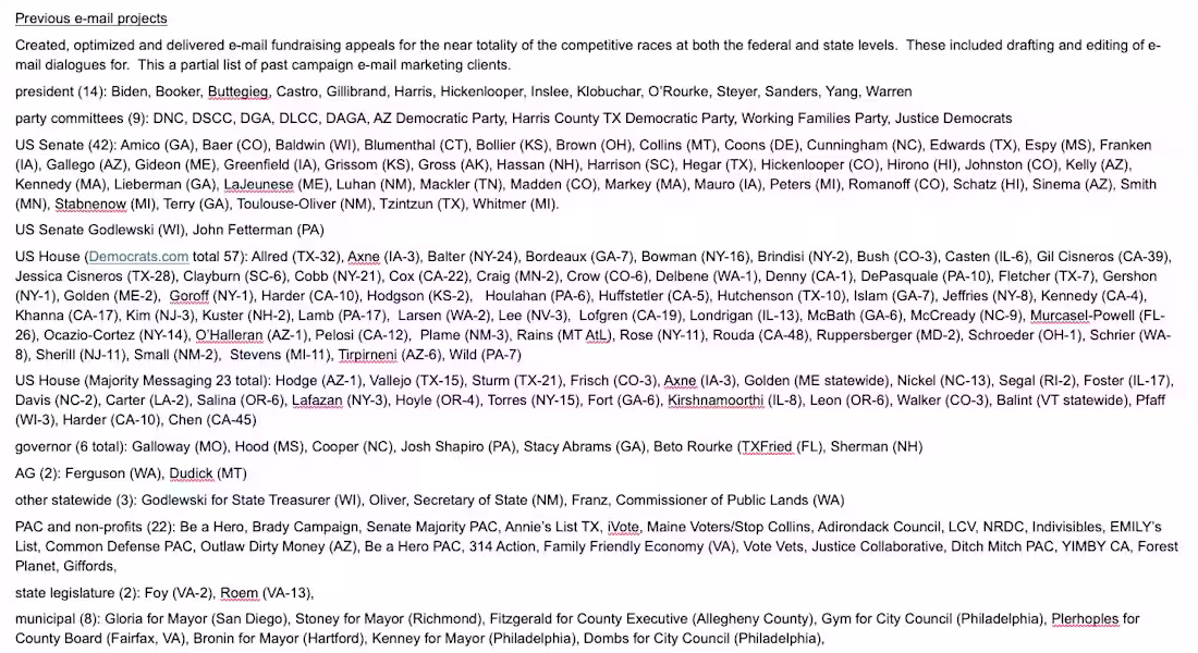 Cover image for partial list of 140+ e-mail