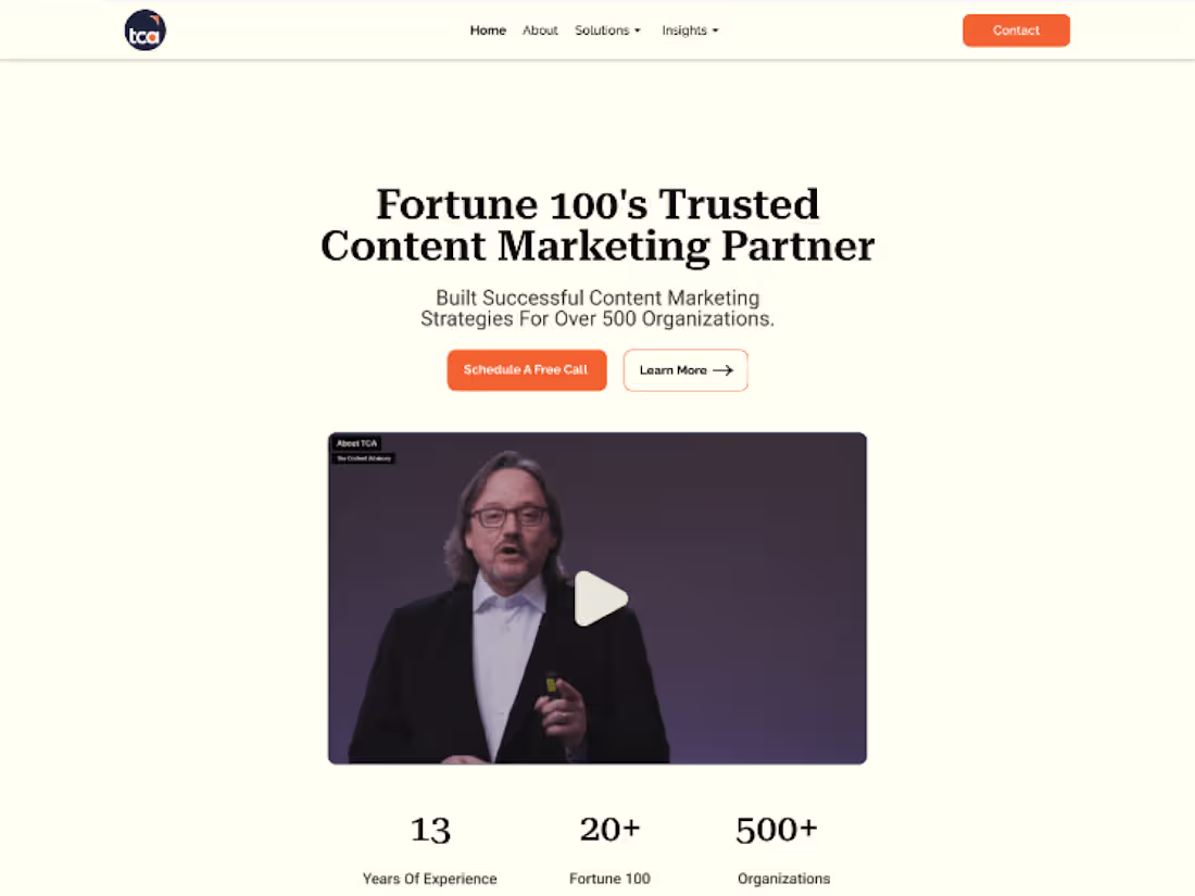 Cover image for TCA (Now Seventh Bear) – Landing Page Redesign(WordPress)