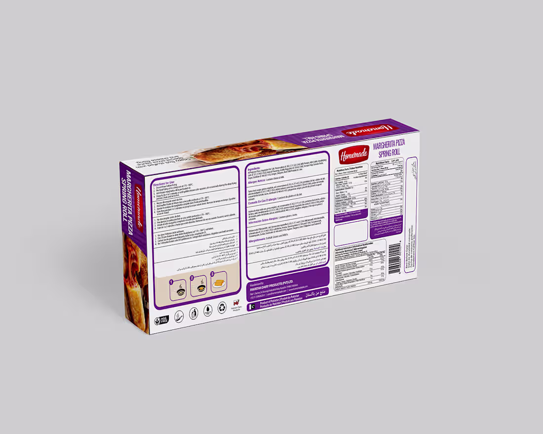 Cover image for Margherita Pizza Spring Roll Packaging