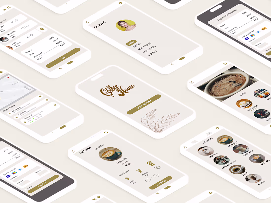 Cover image for Coffee House Wireframes by Ana on Dribbble