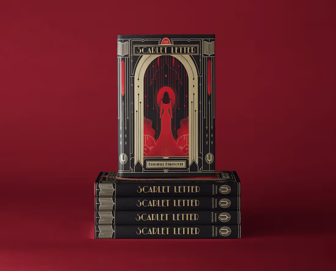 Cover image for The Scarlet Letter Art Deco Book Cover