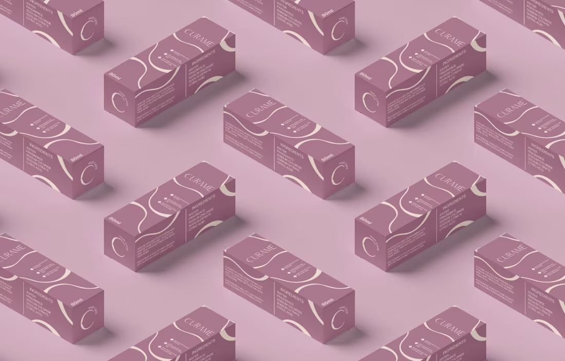 Cover image for Packaging design of Curame hair care brand 
