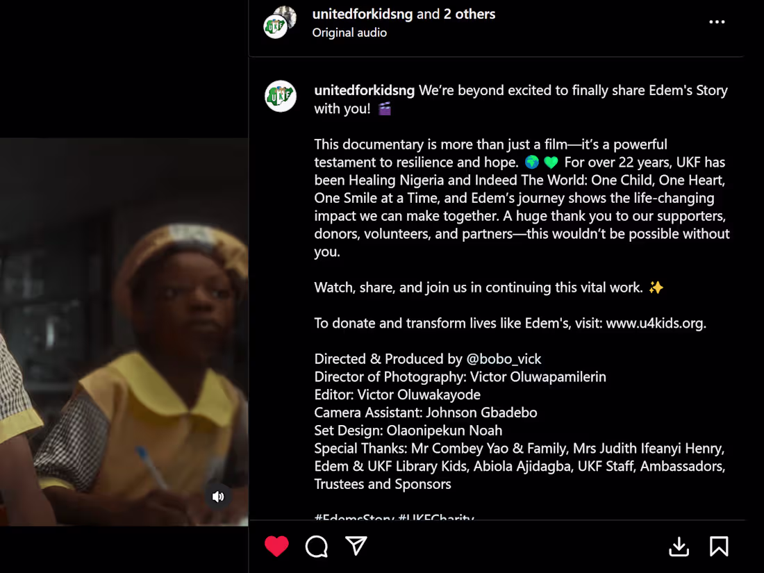 Cover image for Directing, Video editing of Edem's Story Documentary Trailer