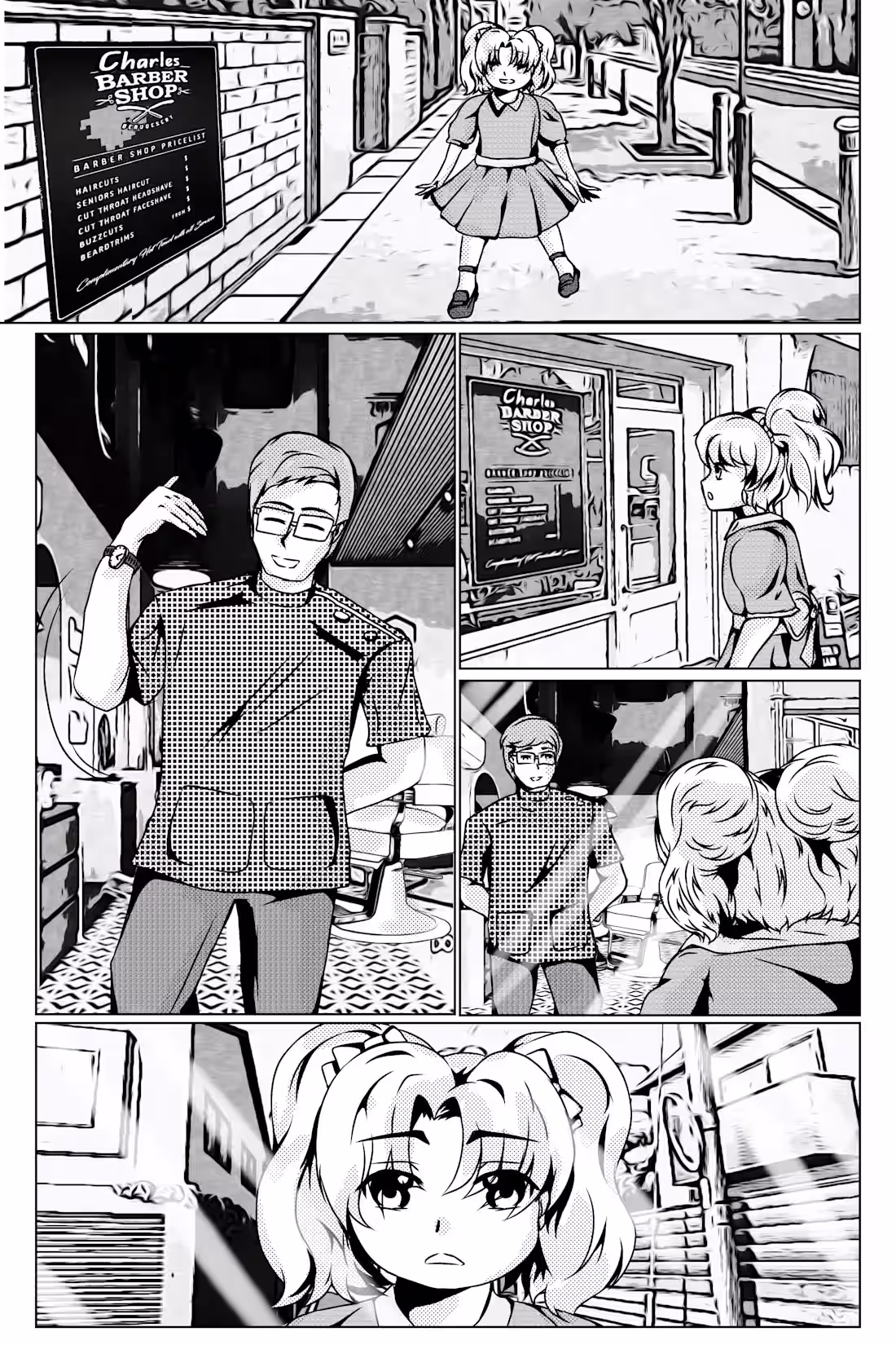 Cover image for Past work done on a manga project "The barber and the girl"