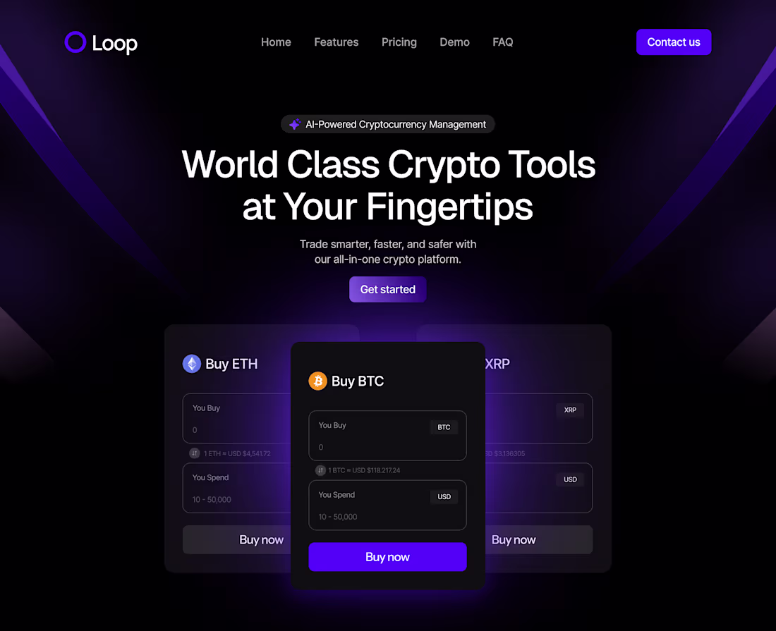 Cover image for  Loop Crypto Platform Website