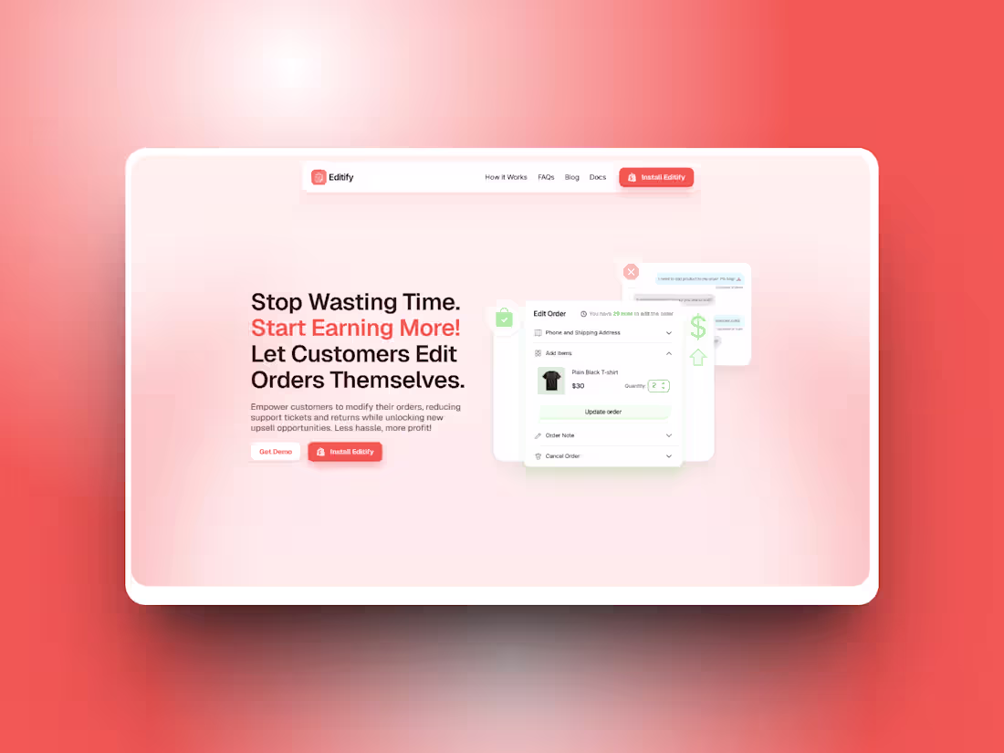Cover image for Editify by Shopvana | Framer Landing Page