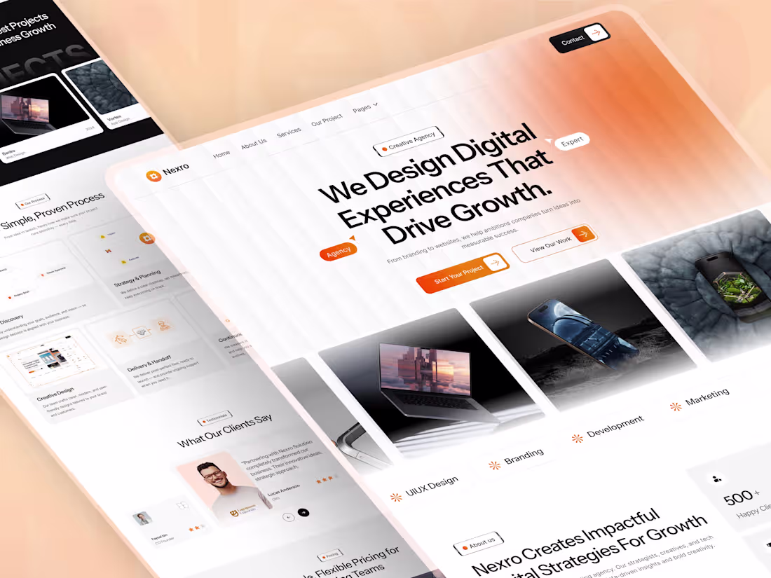 Cover image for Digital Agency Website UI Design