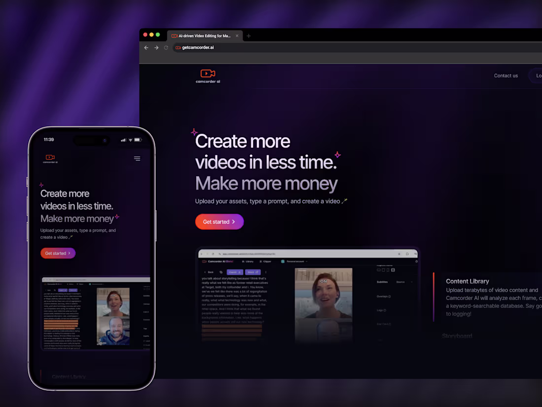 Cover image for Camcorder ai Landing Page Redesign