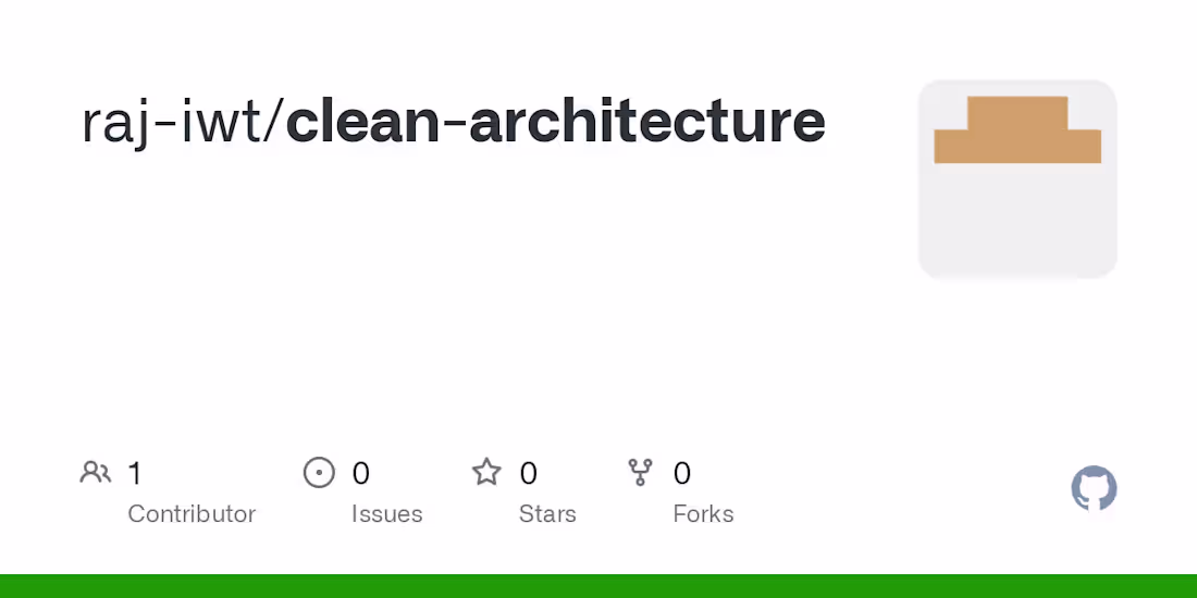Cover image for GitHub - raj-iwt/clean-architecture