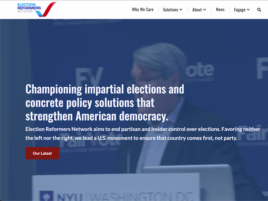 Cover image for Election Reformers Network (Collaboration with Nymbl, Inc.)