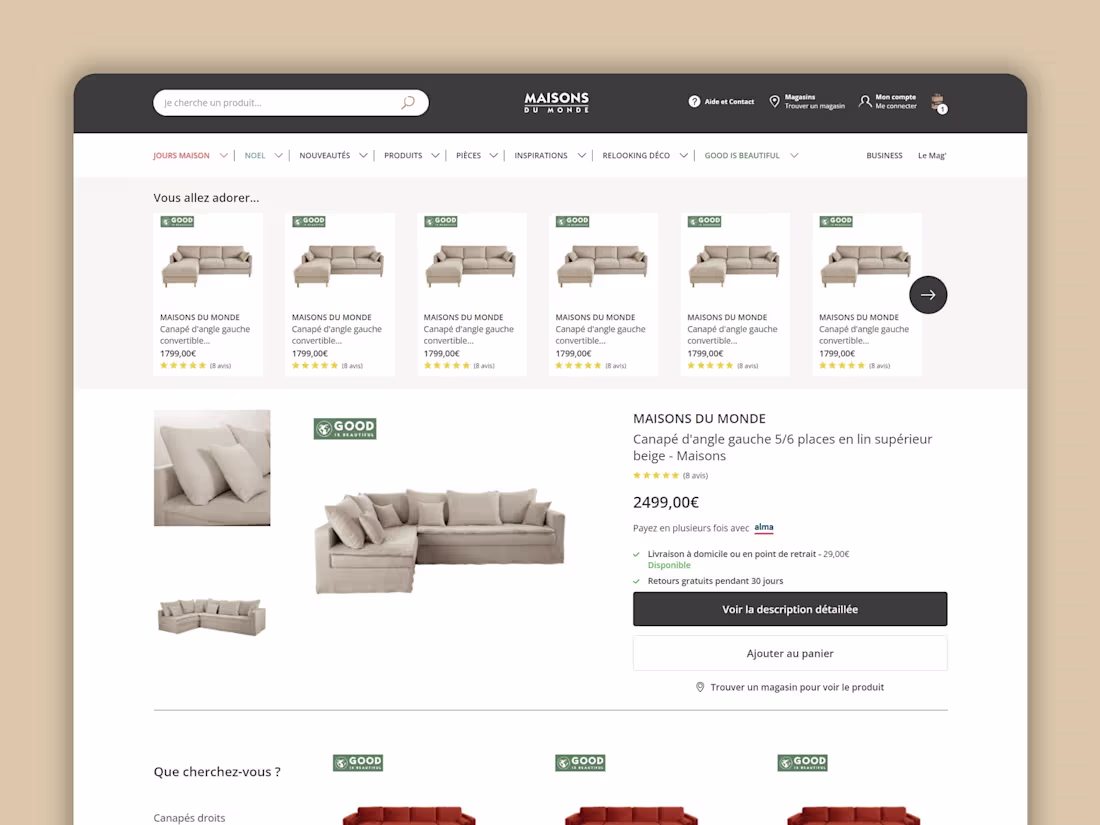 Cover image for Maison Du Monde Landing Page