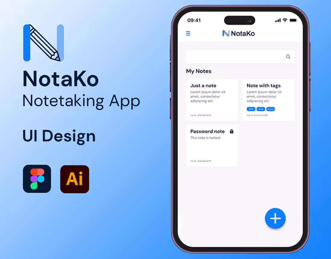 Cover image for NotaKo: Simple Notetaking App on Behance