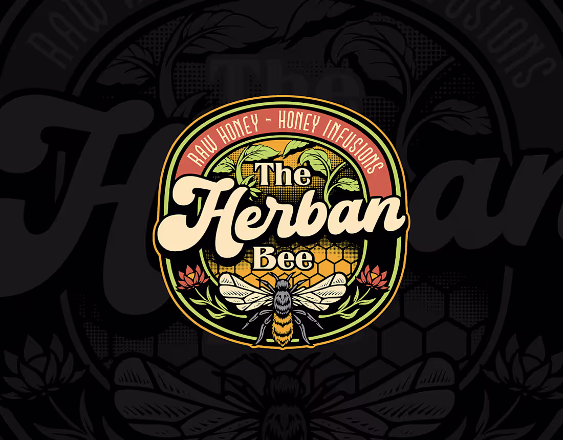 Cover image for The Herban Bee: Logo - Illustration & Brand Identity