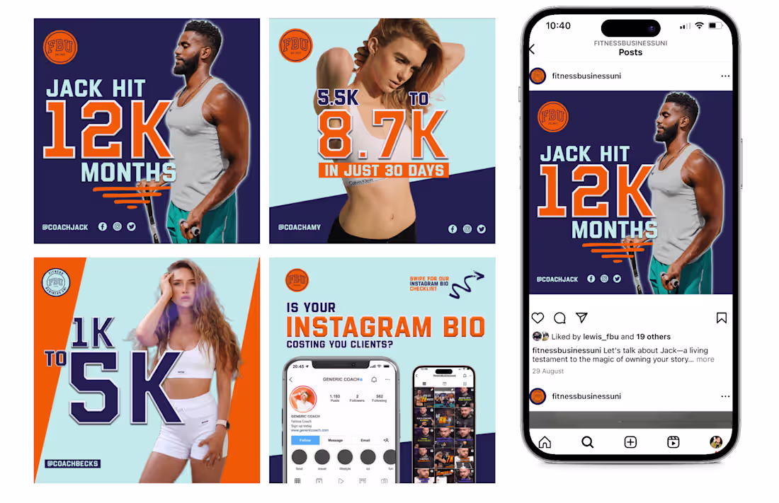 Cover image for Fitness Business Uni Social Content