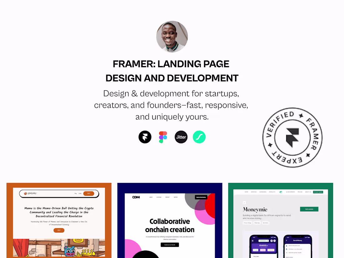 Cover image for FRAMER: LANDING PAGE  DESIGN AND DEVELOPMENT