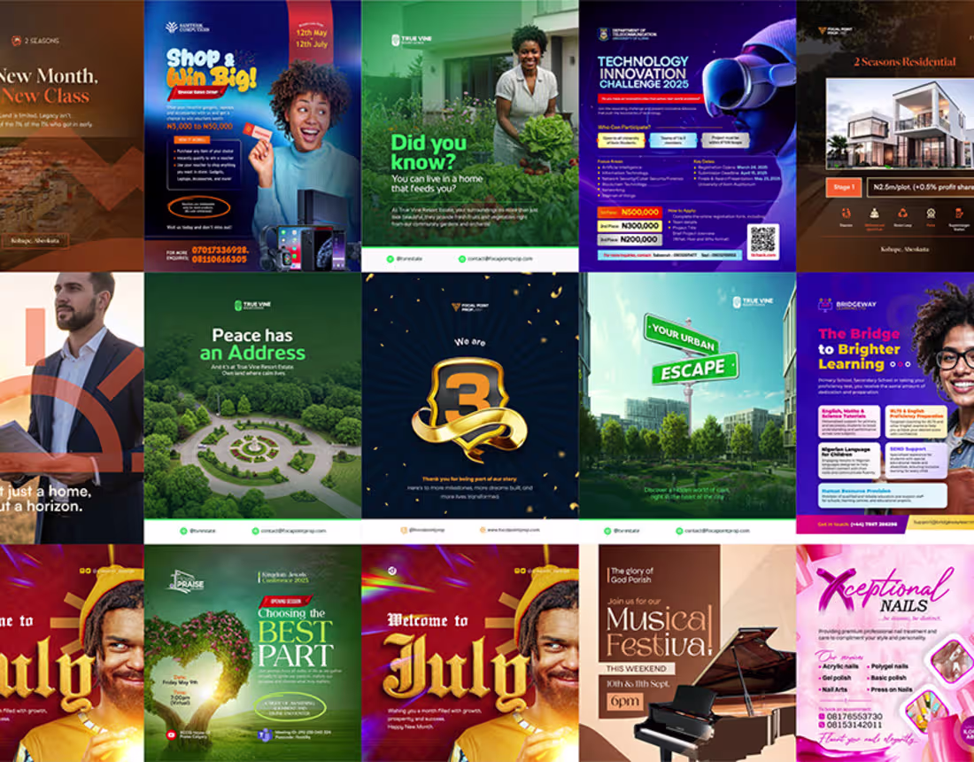 Cover image for Collection of Social Media Designs | Posters, Flyers, Ads