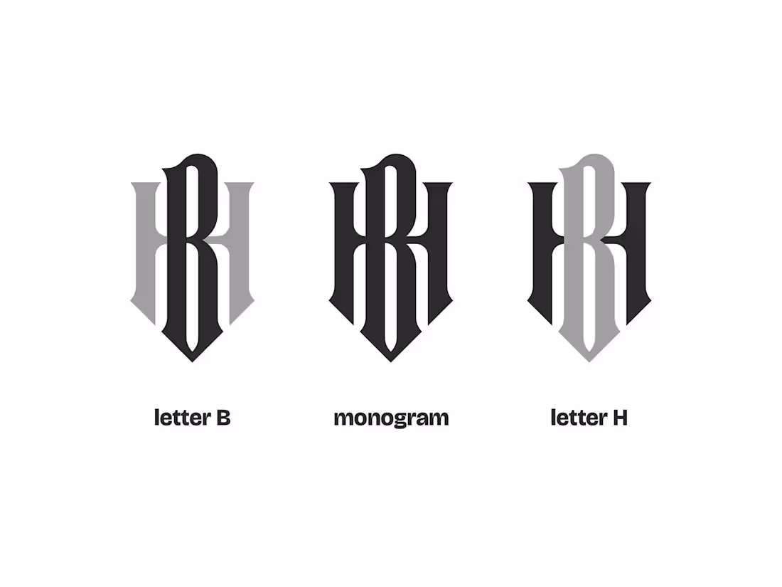Cover image for HB BH Monogram Typography Exclusive Logo Design for Sale by ...