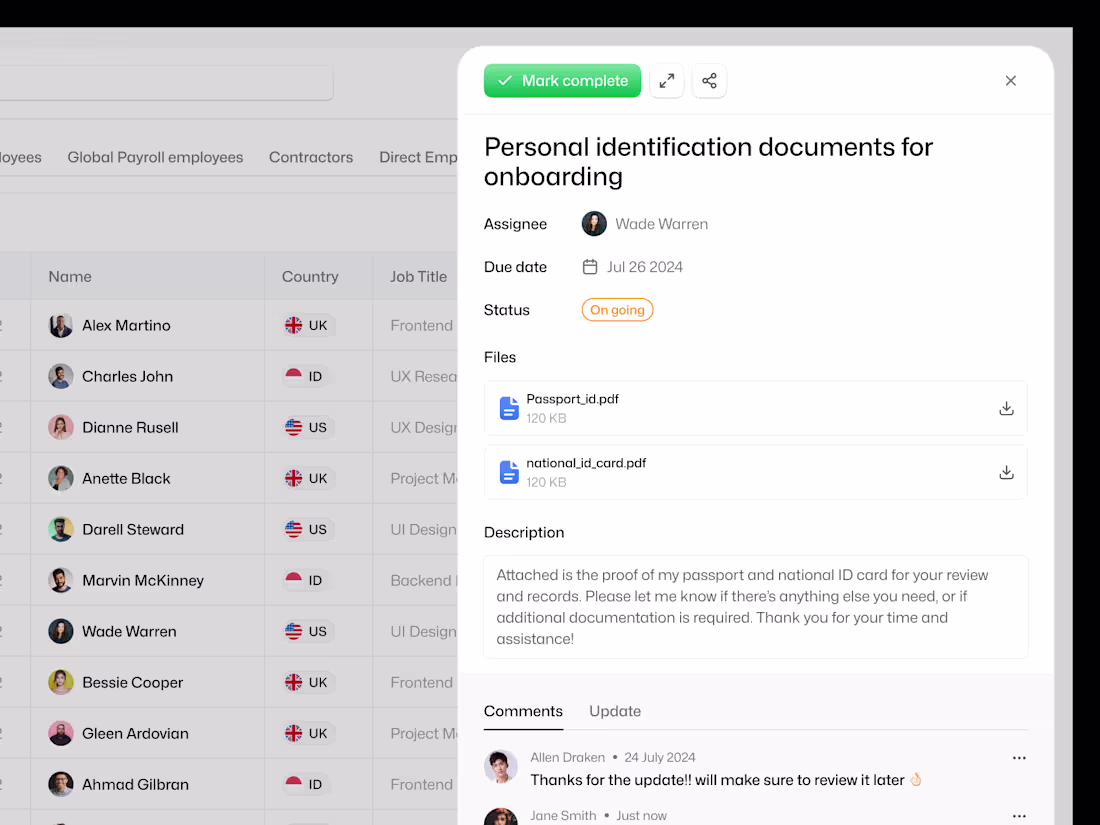 Cover image for Onboarding Documents Modal - HR⏐ Dashboard