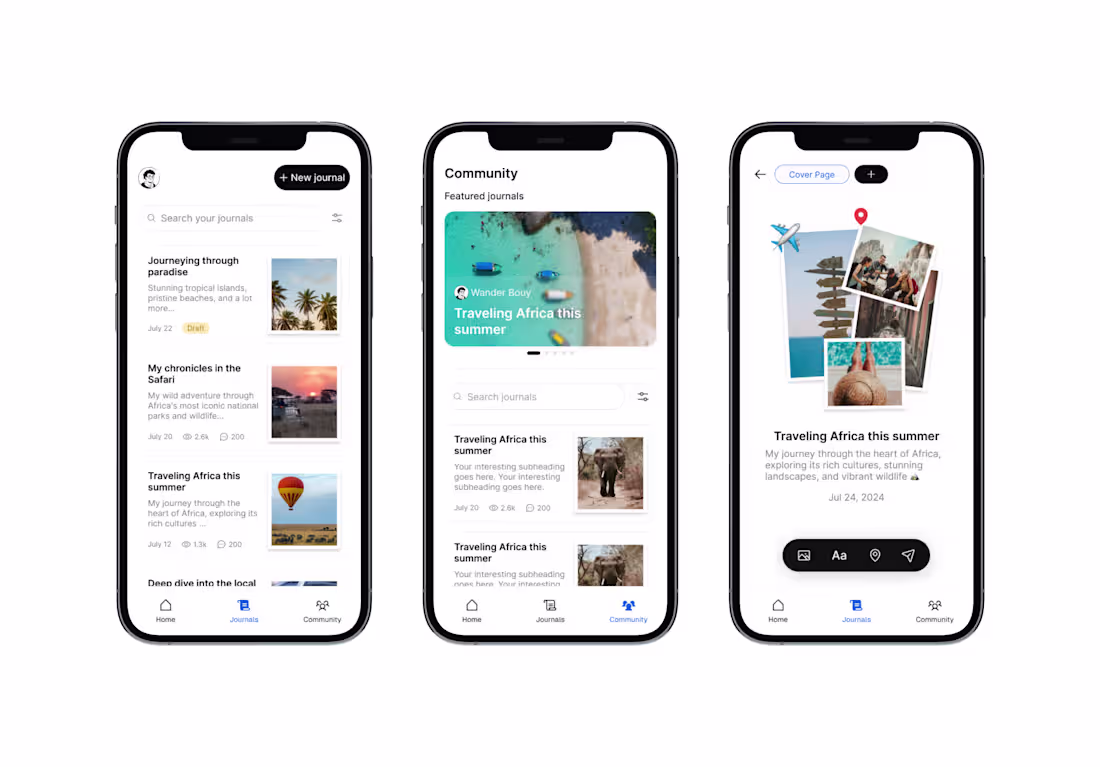 Cover image for Designing an interactive digital travel journal ✈️